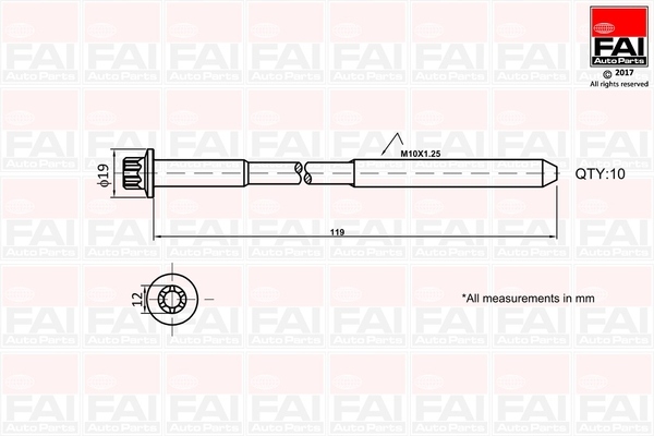 фото №1, Fai autoparts b1321 набор винт головки цилиндров
