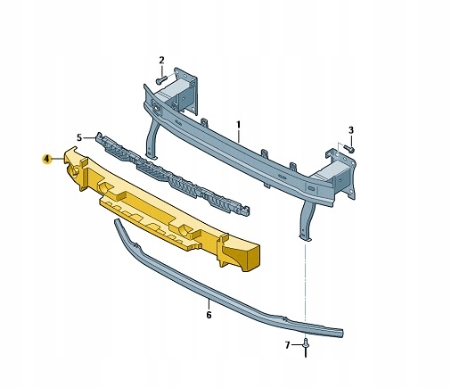 фото №1, Абсорбер бампера перед vw t-roc oe: 2ga807248d