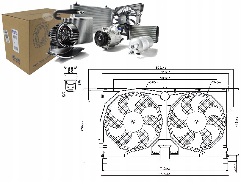 фото №1, Вентилятор радиатора с корпус citroen berlingo