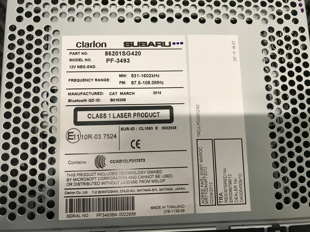 фото №2, Радио cd subaru forester iv 2013-