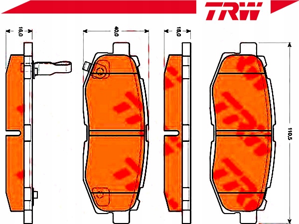 фото №3, Trwgdb3442 гальмівні колодки ham. subaru задня tribeca