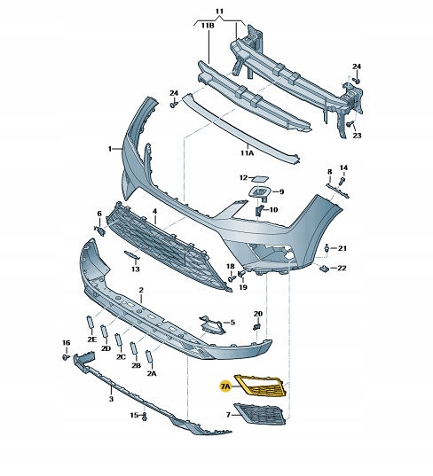 фото №4, Решітка радіатора решітка бампера ліва seat ateca чорний satyn