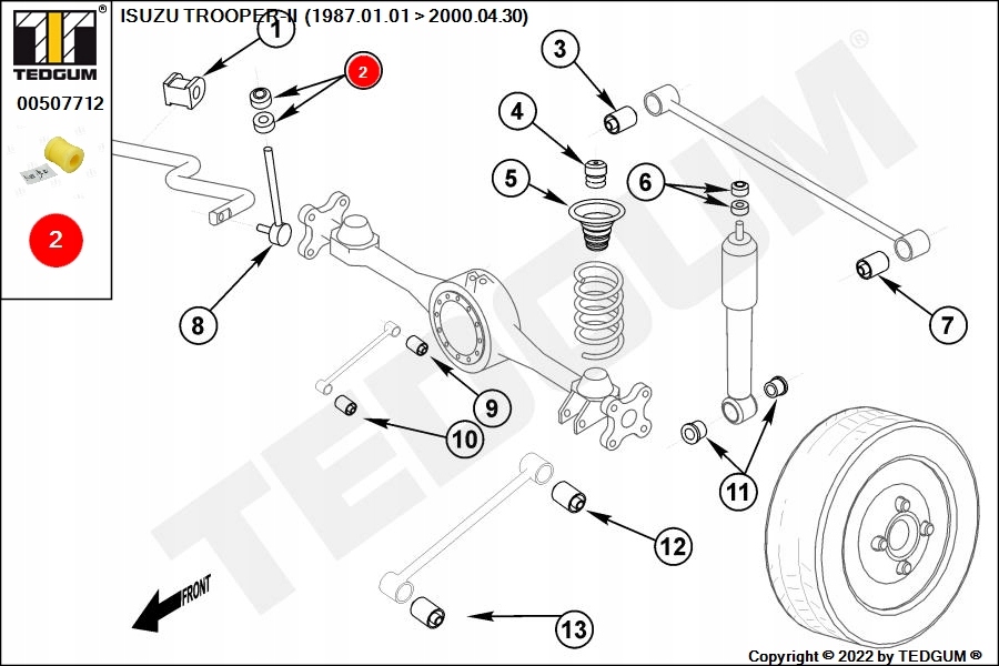 фото №13, Резиновый элемент стабилизатора. isuzu amigo 1989-02-01 - 2000-12-31