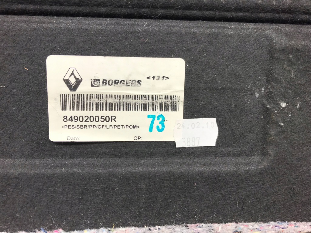 фото №13, Підлога обшивка мат багажника renault scenic iii 3 849020050r