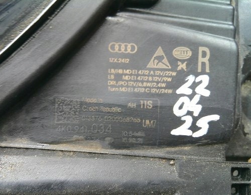 фото №14, Audi a6 c8 2018- full led правая передняя лампа оригинал 4k0941034