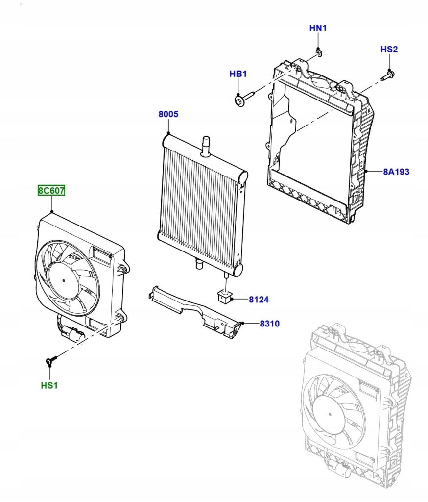 Оригинальный вентилятор вентилятор радиатора new range rover l460 l461 lr154241 с Разборки