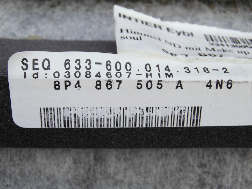 фото №13, Потолок 8p4867505a audi a3 8p lift s-line sportback 5 дверь оригинал