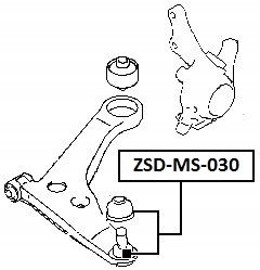 фото №2, Шарова опора важеля mitsubishi space runner 99- нижній