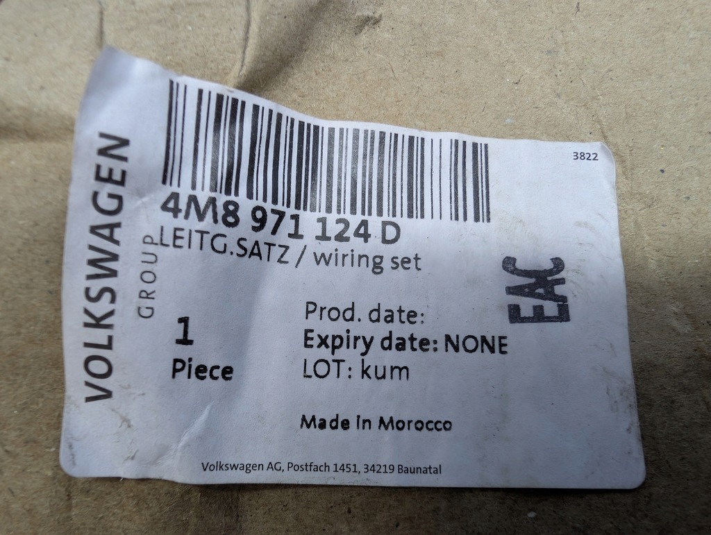 фото №11, Джгут трубопровід електропроводка фаркоп audi q8 rsq8 оригінальний номер 4m8971124d оригінал nowa