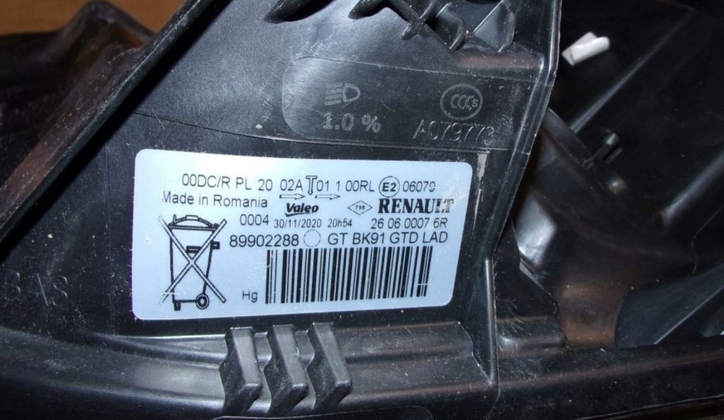 фото №3, Новый оригинальный фара renault laguna iii левый чёрный 260600076r