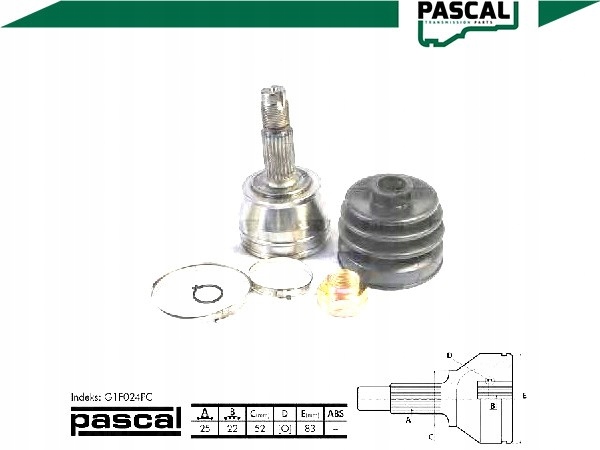 фото №2, Pascal g1f024pc набір шарнір, wał привідний
