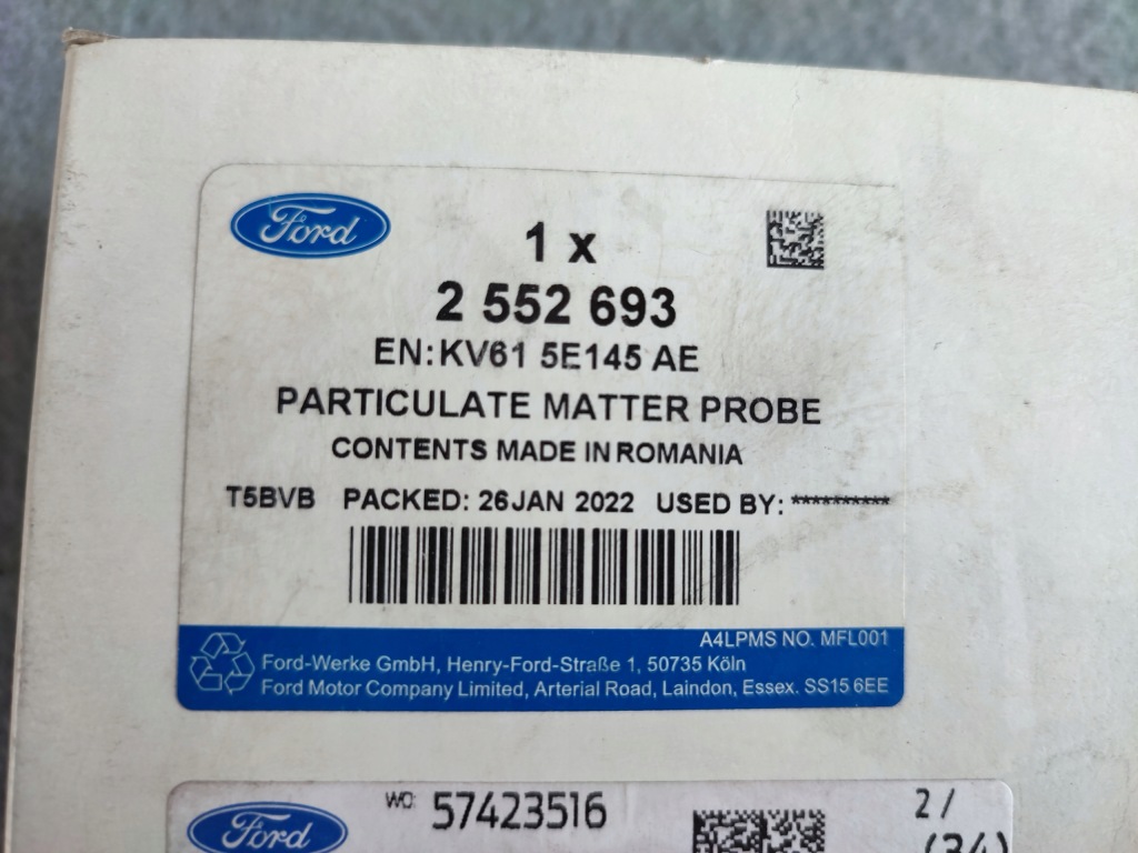 фото №8, Датчик датчик nox ford оригинальный номер 1.5 ecoblue 2552693 kv615-e145-ae