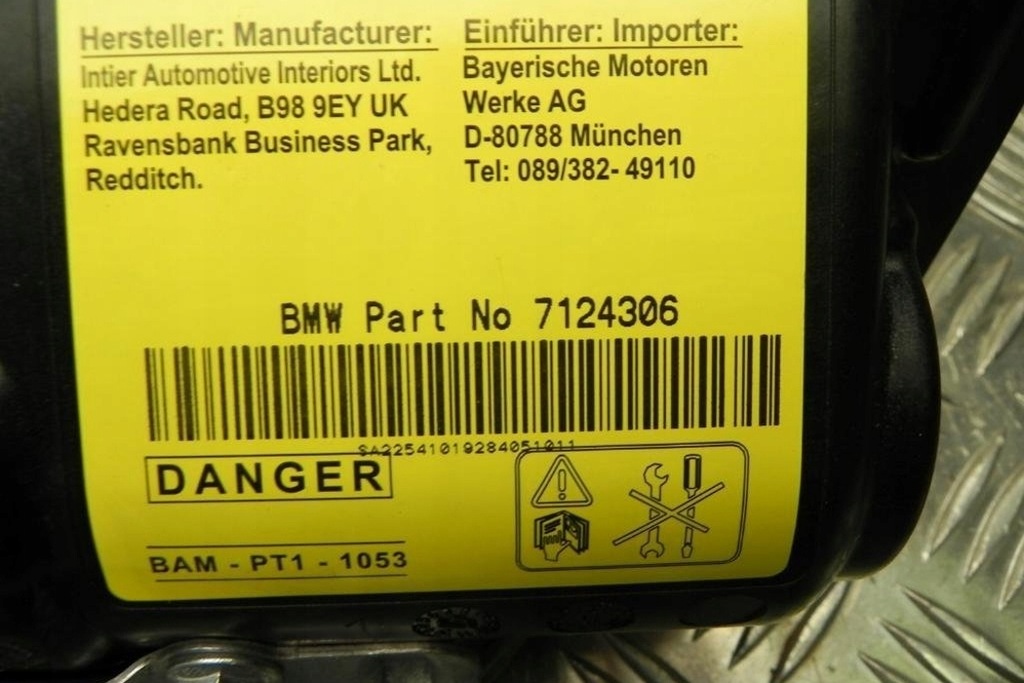 фото №3, Подушка подушка безопасности пассажира mini cooper r50, r53 7124306 2004