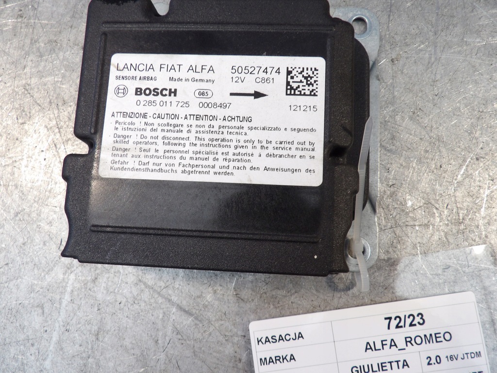 фото №1, Датчик подушка безопасности alfa romeo giulietta 2,0jtd 50527474