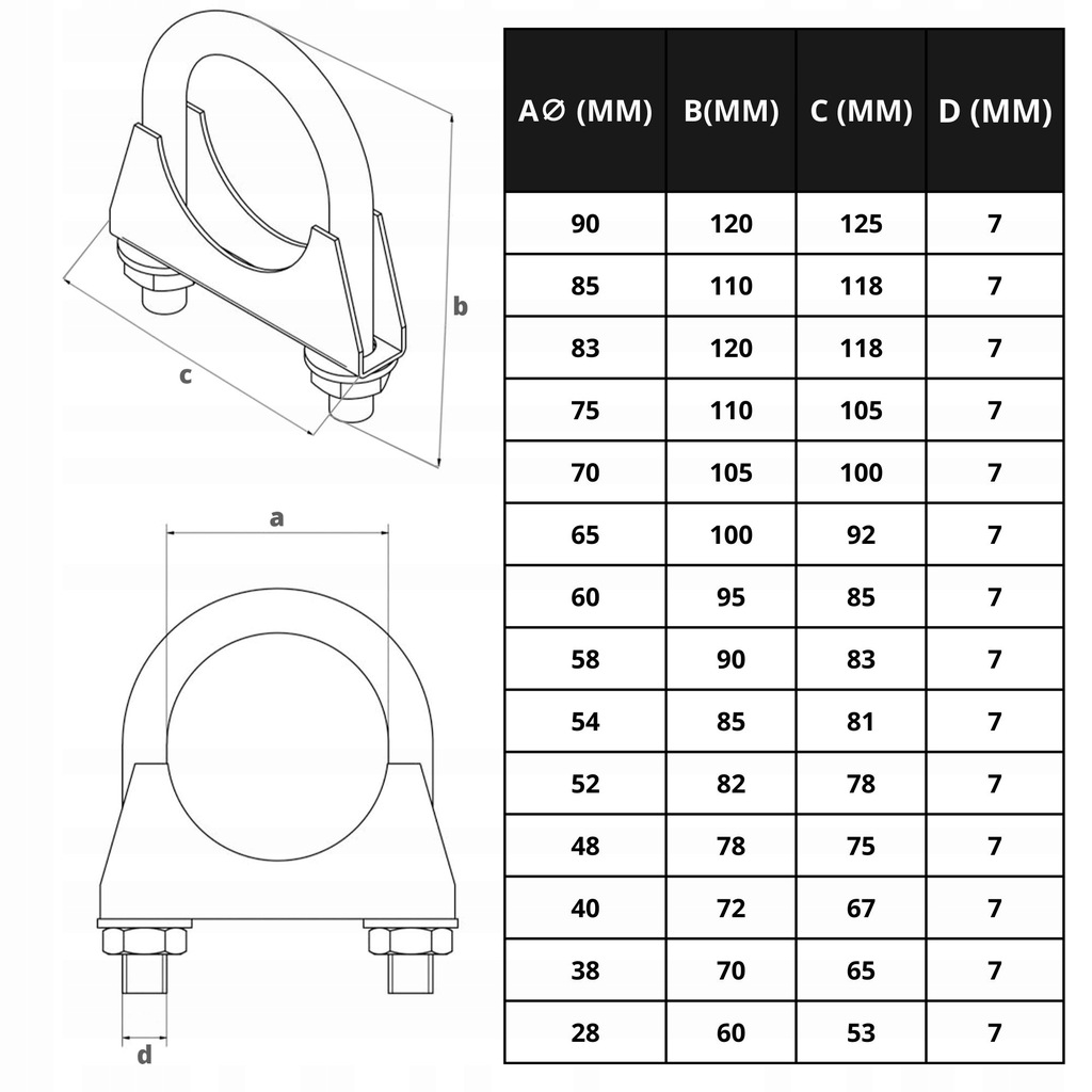 фото №10, Хомут cybant суппорт пряжка скоба m8x85mm