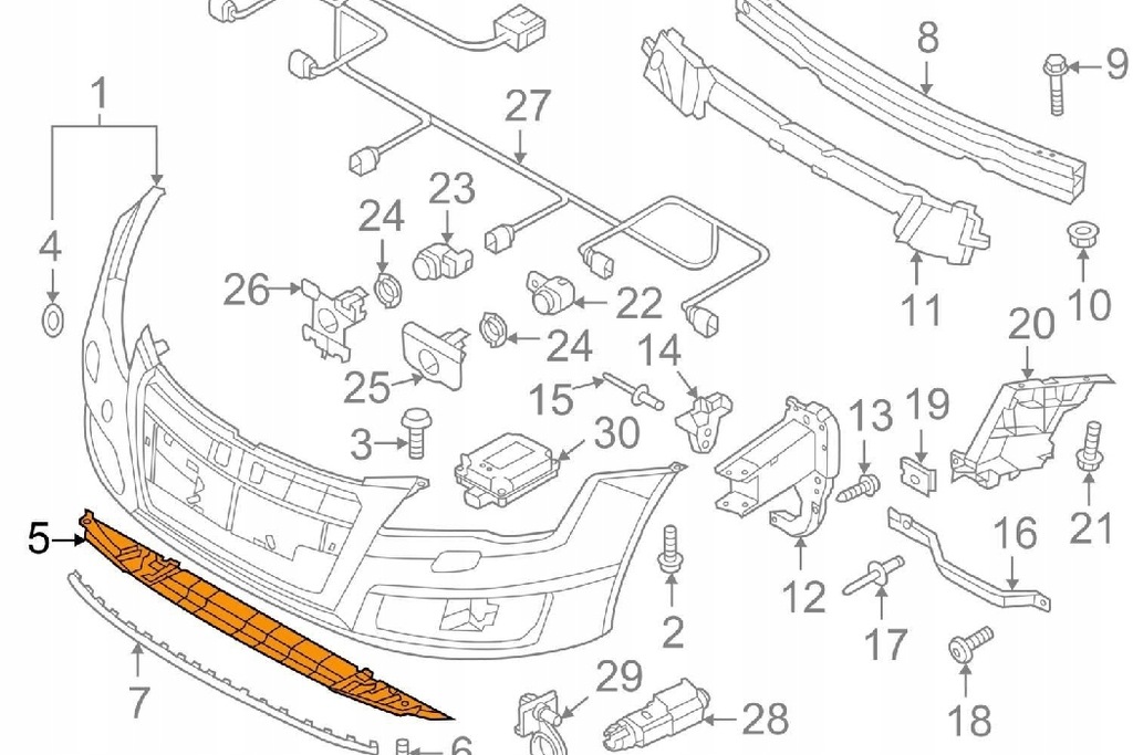 фото №9, Audi a7 4g передний бампер дефлектор оригинальный новый 4g8807611a