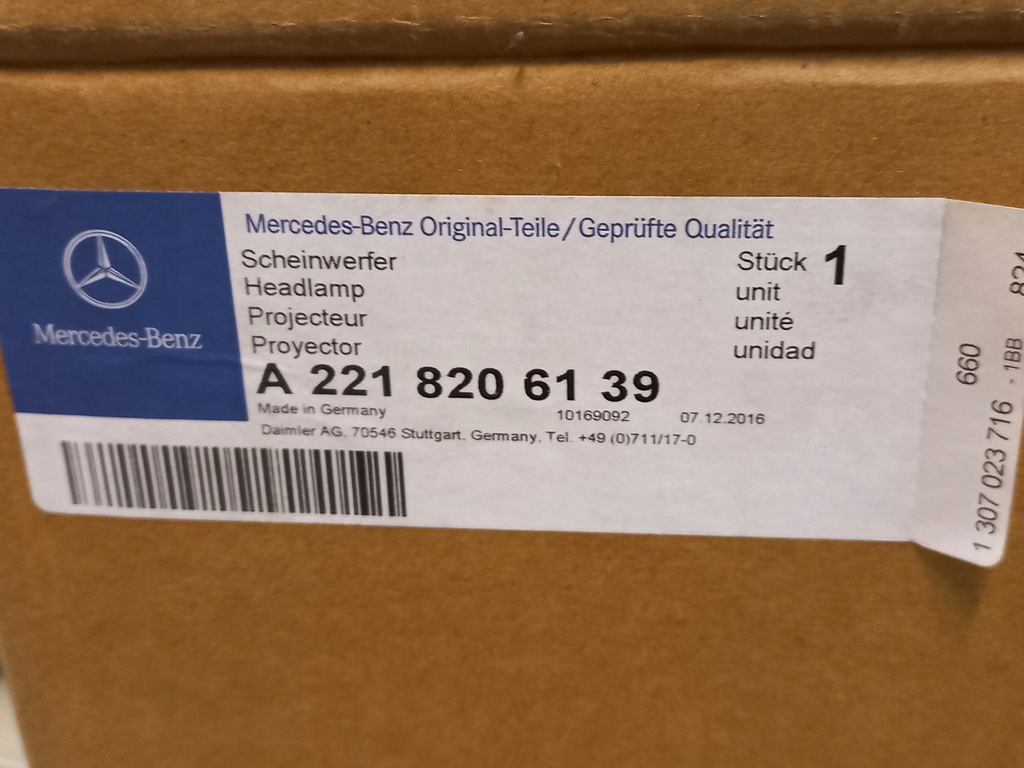 фото №8, A2218206139 nowa лампа оригинальная mercedes- benz s klasa w221 lift