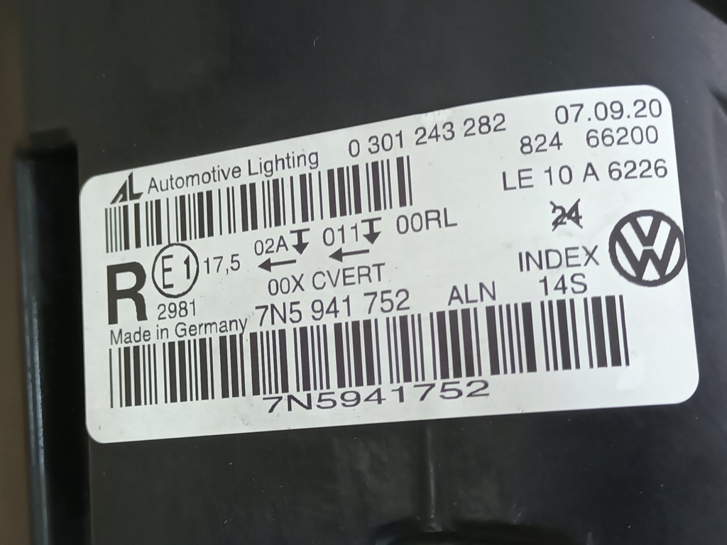 фото №12, Лампа передняя правая seat alhambra 7n5 перед правый eu