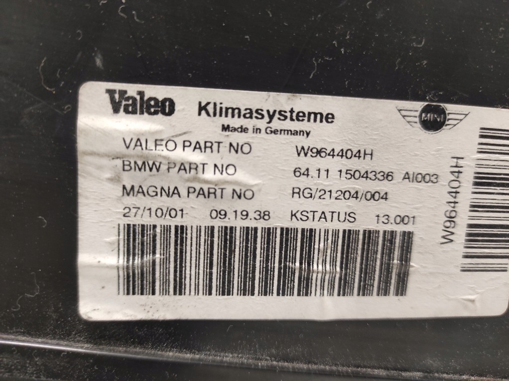 Mini one r50 00- 1.6 отопитель 1504336 Недорого