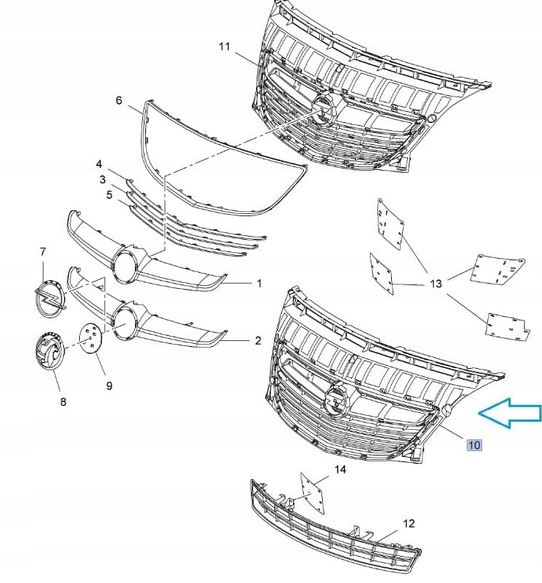 фото №4, Opel meriva b lift решётка радиатора решётка радиатора передний оригинал