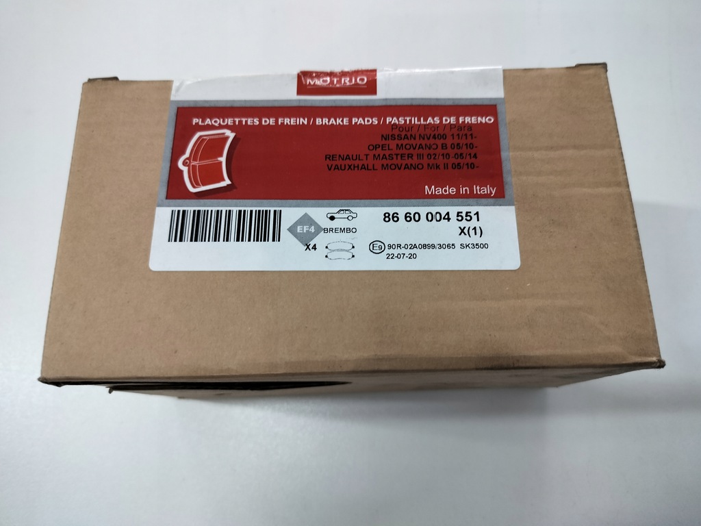 фото №1, 8660004551 гальмівні колодки гальмівні перед renault master iii