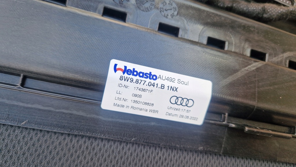 фото №6, Люк панорама audi a4 b9 kombi 8w9877041b jak новый kpl