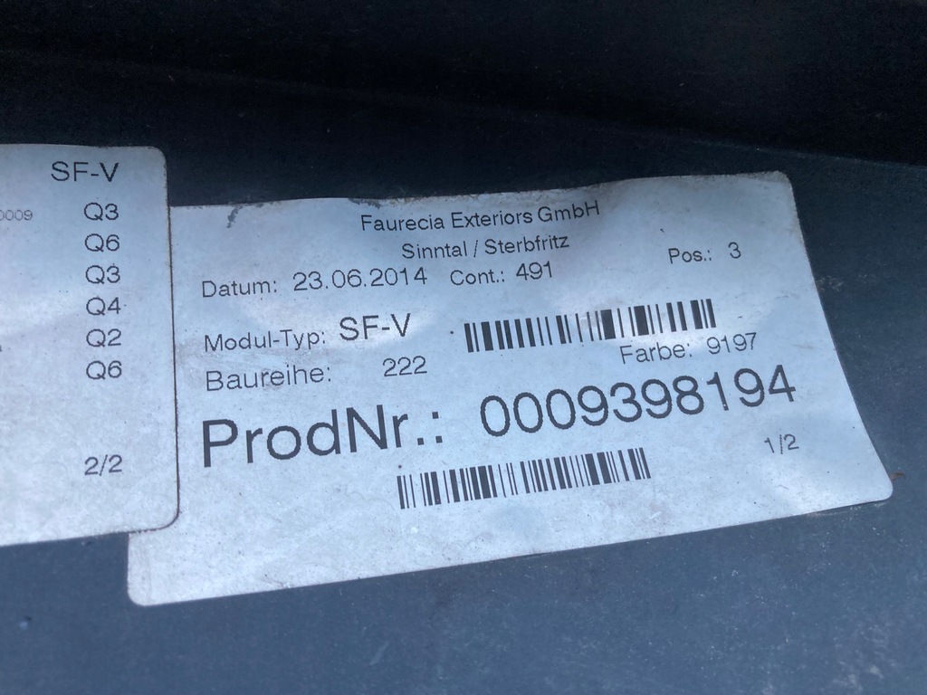 фото №12, Бампер mercedes w222 s-kla a2228800147 цвет 9197