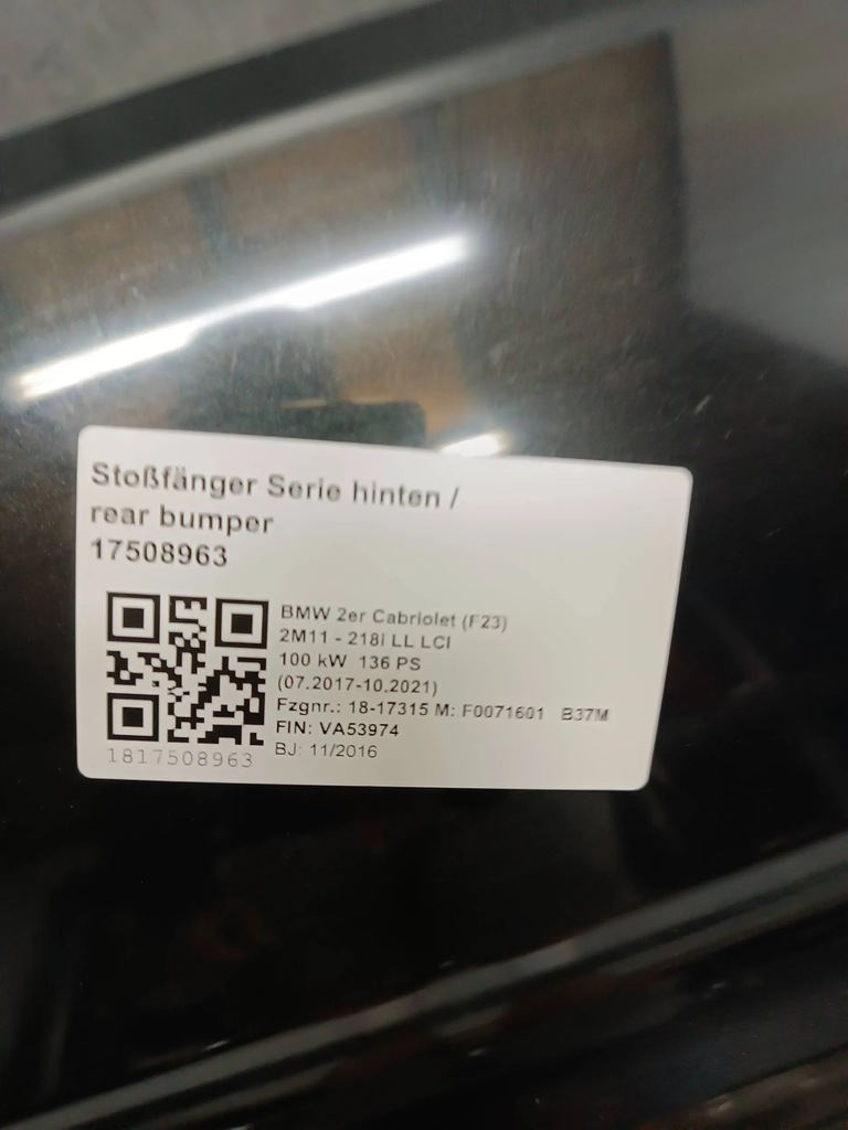 фото №6, Bmw 2 f22 f23 бампер задняя kol.475