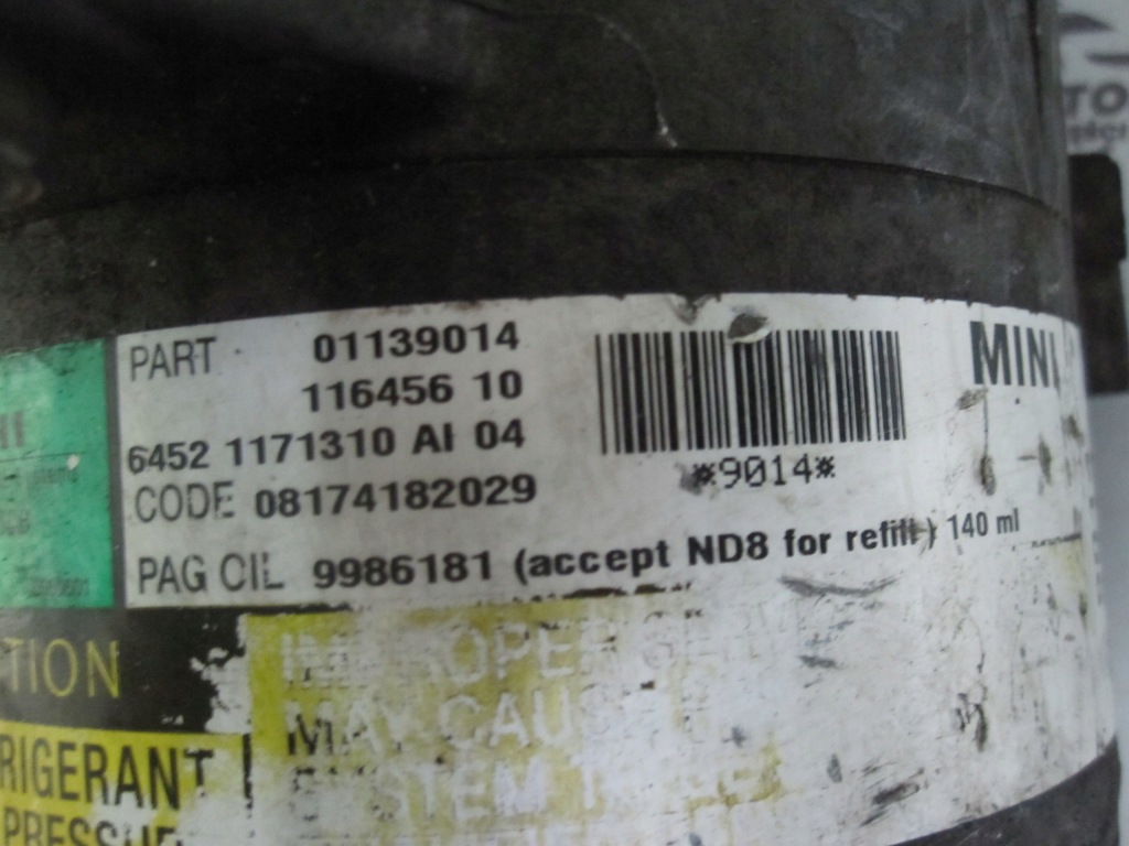 Mini cooper 1.6 b компресор кондиціонера 1171310 01139014 11645610 Недорого