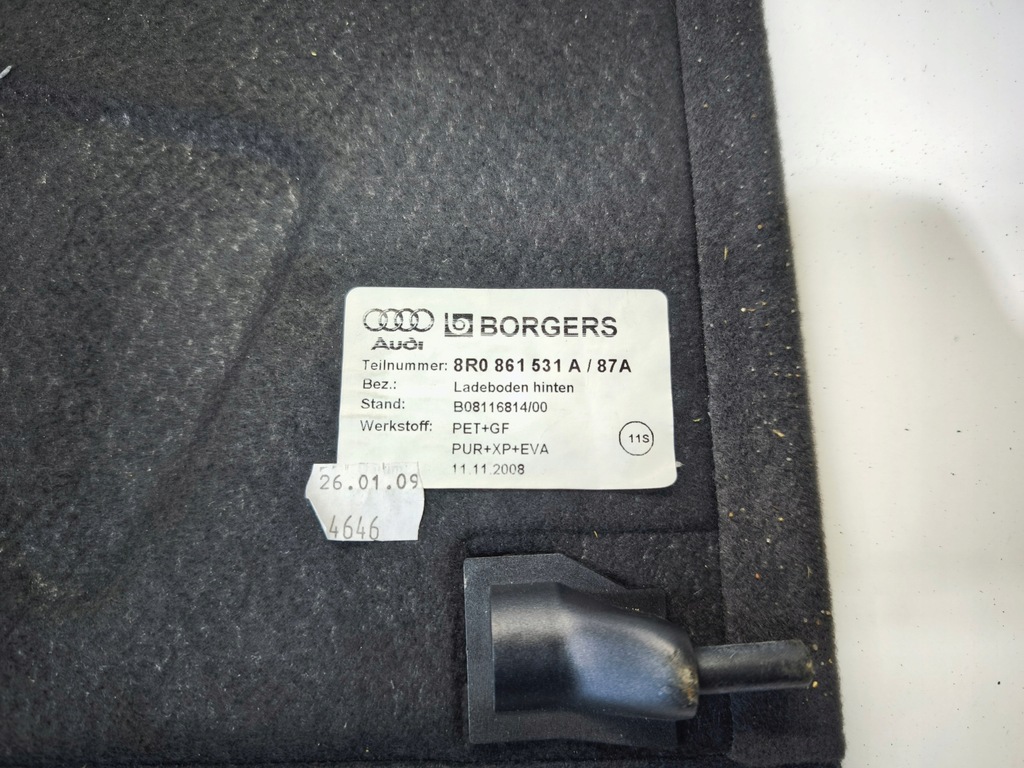 фото №7, Пол багажника коврик audi q5 8r 8r0861531a 87a