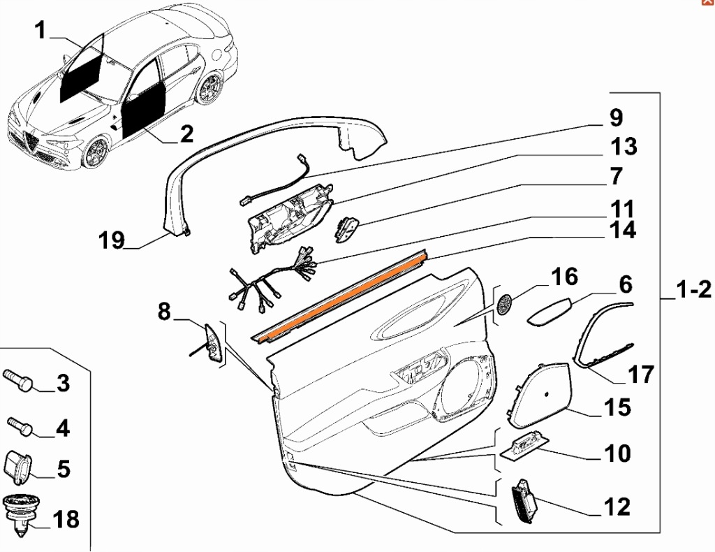 фото №1, Прокладка двері передніх правих alfa romeo giulia