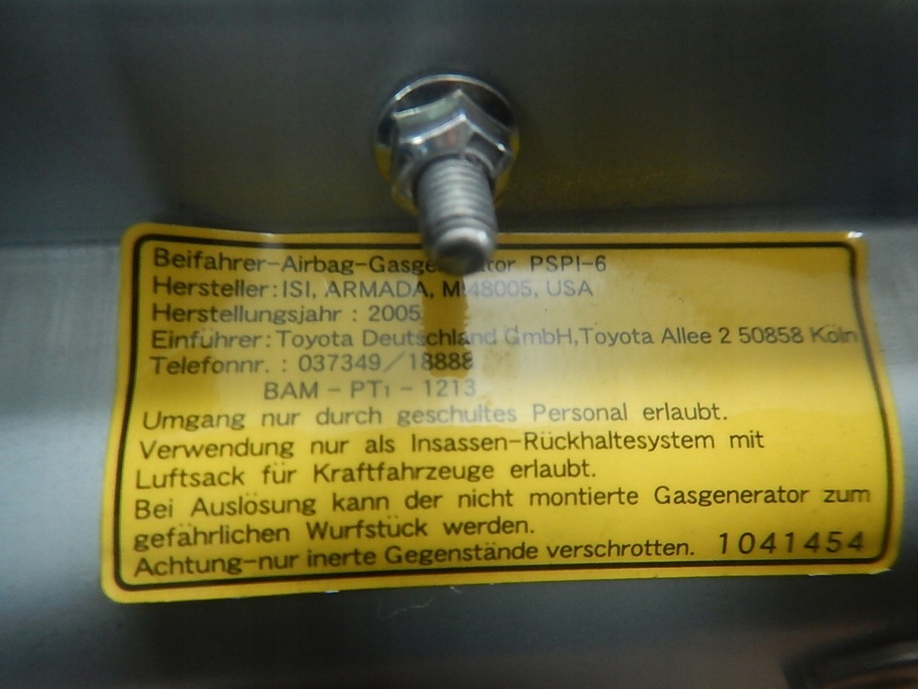 фото №5, Подушка безпеки подушка пасажира lexus is 250 06-