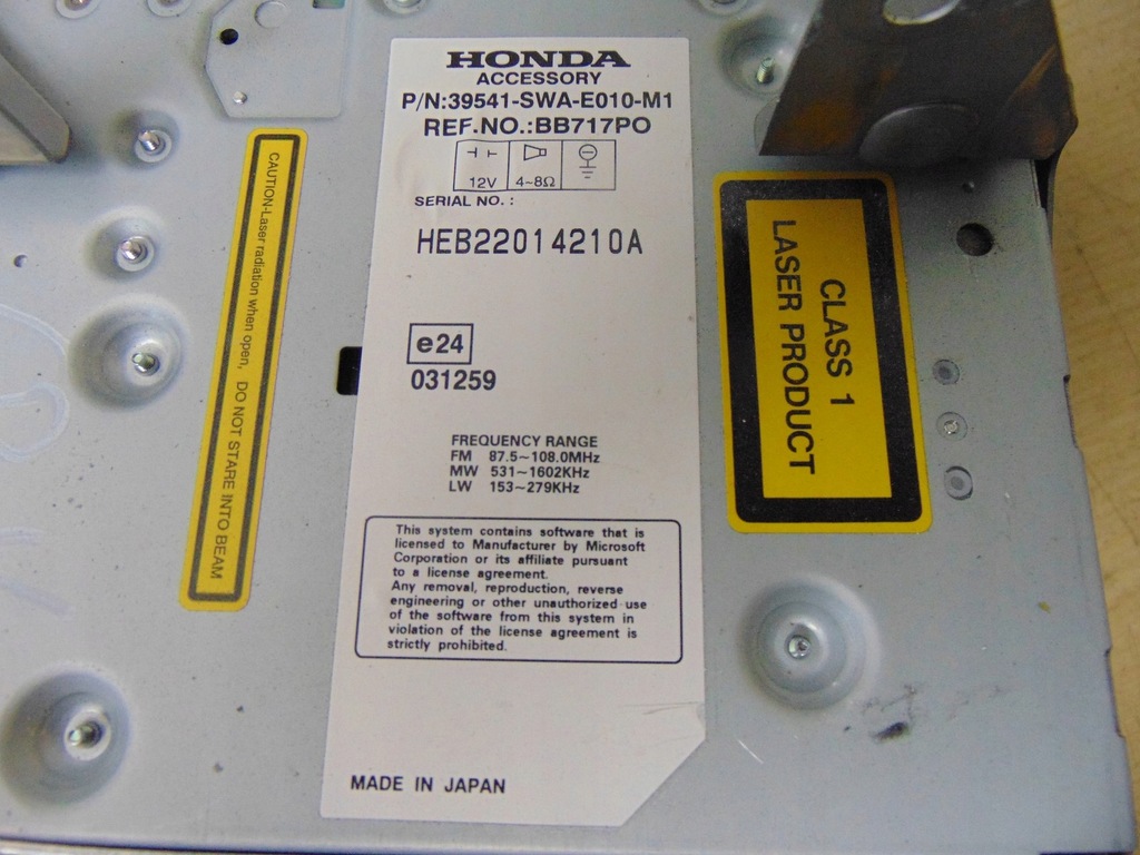 фото №15, Радіо заводський navi honda crv 39541-swa-e010-m1