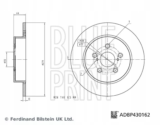 Купити Blue print adbp430162 диск гальмівна задній лівий/правий