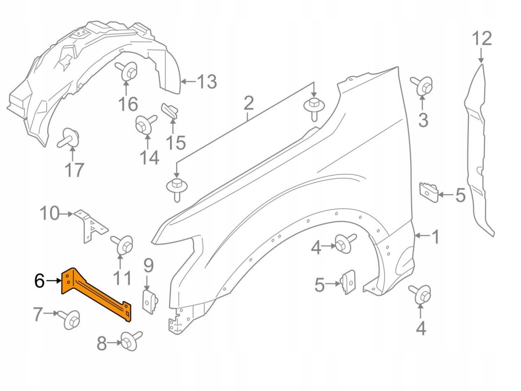 фото №1, Кронштейн крыла ford f-150 2015- fl3z16a143apfm
