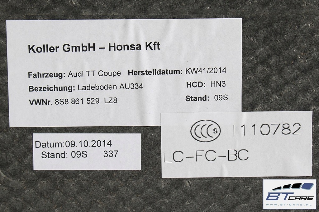 фото №10, Audi tt обшивка pas килимок багажника оббивка 8s8863879a 8s886880 8s8861529