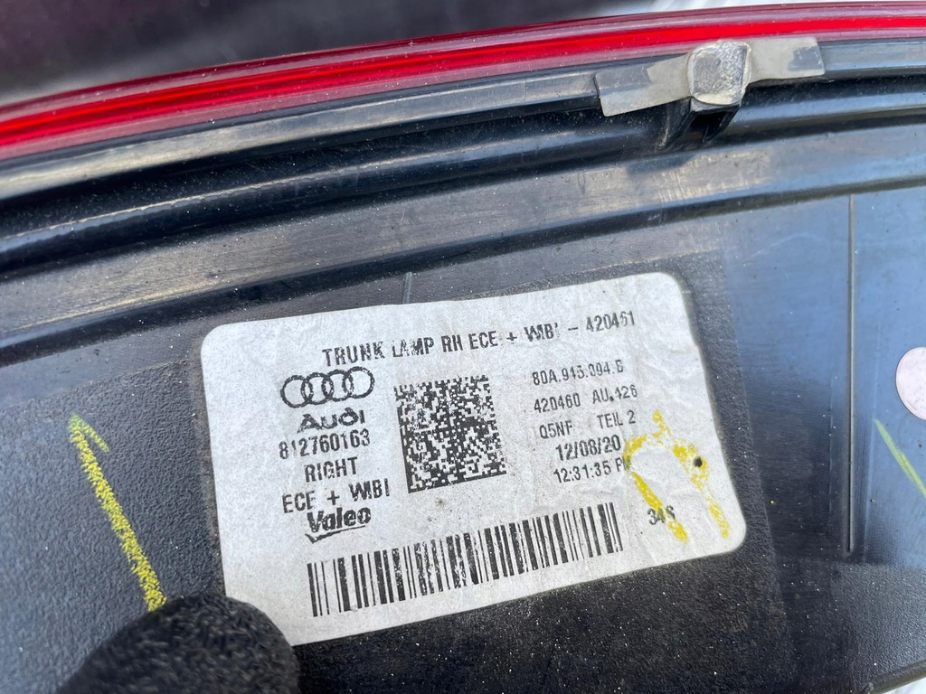 фото №7, Audi q5 80a лампа правая задняя 80a915094b