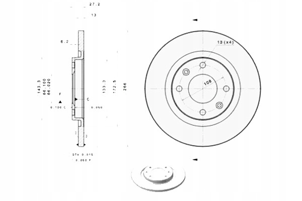 фото №1, Brembo 08.7238.11 диск тормозная