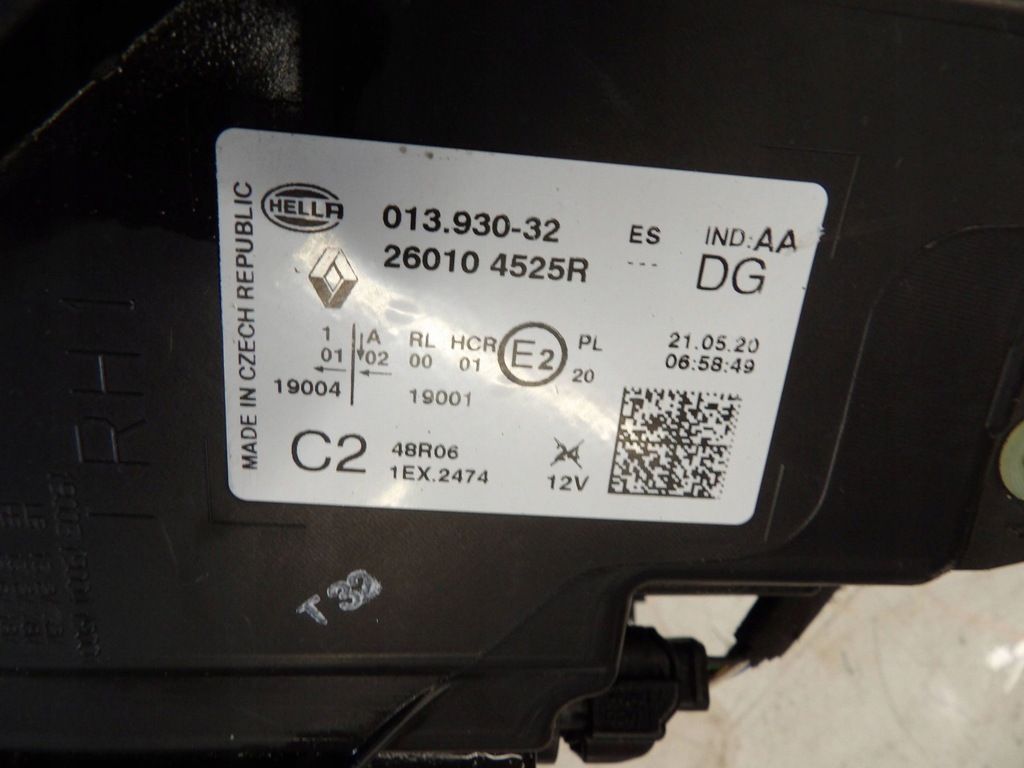 фото №3, Лампа правая передняя renault captur ii 2 260104525r