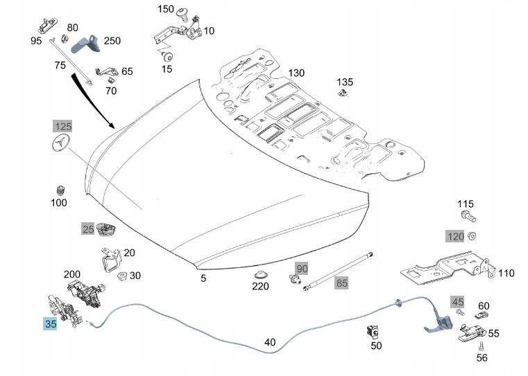 Замок капот mercedes vito w447 Оригинал