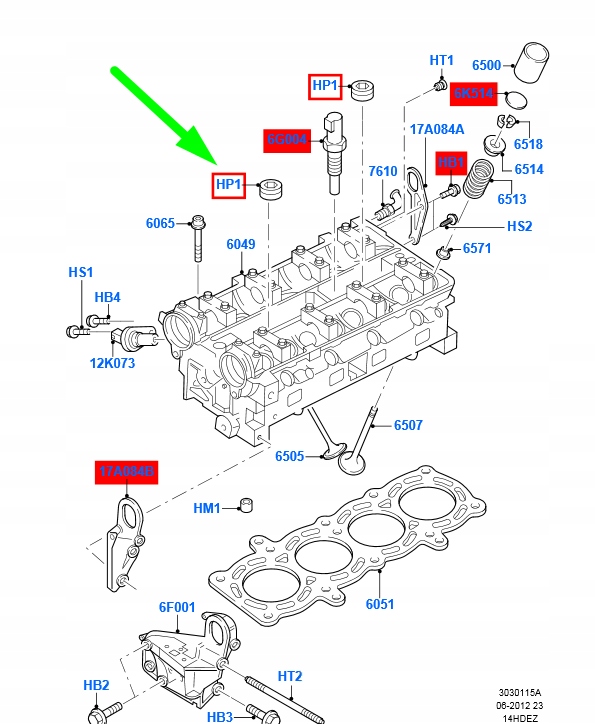 Болт распорная головки цилиндра ford focus mk2 1455107 w712143-s900 с Разборки