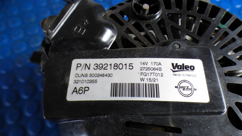 фото №7, Генератор 39218015 opel astra k v 1.5crdi cdti