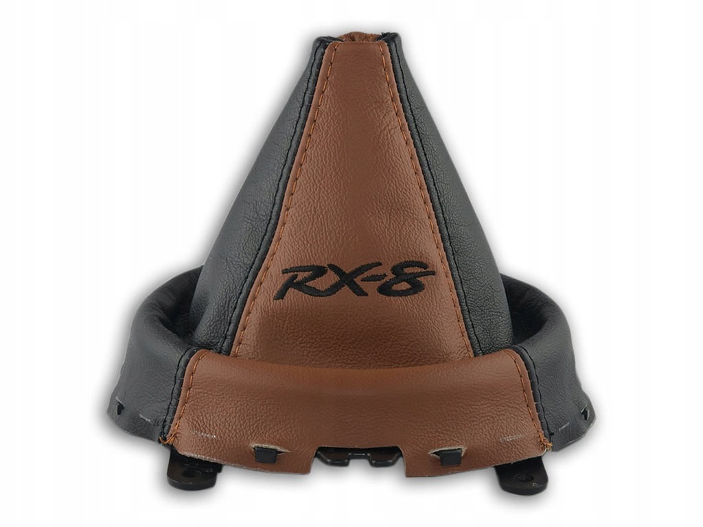 фото №1, Mazda rx-8 2003-2012 чохол перемикання передач czarna/brązowa шкіра вишивка