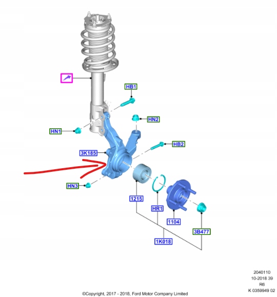 фото №10, Поворотный кулак перед правая ecosport 2017- 2127284