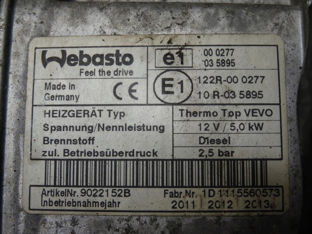 фото №15, Vw sharan seat alhambra 7n нагрівач додатковий обігрівач webasto 7n0815065m