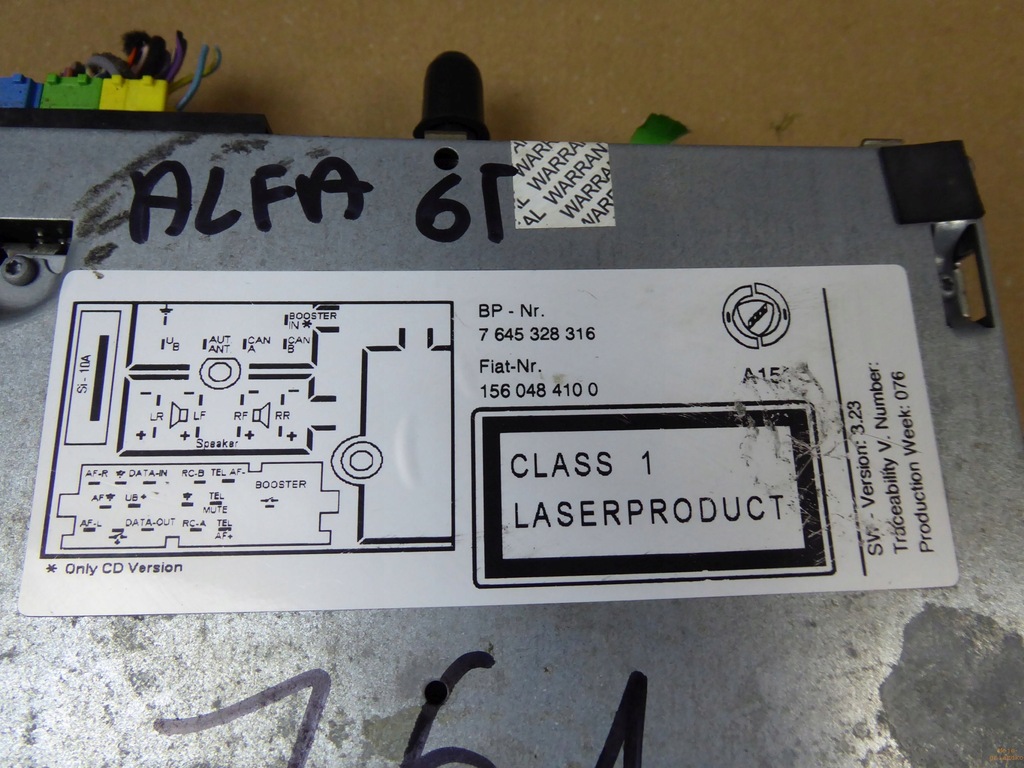 фото №3, Радио alfa romeo gt 7645328316