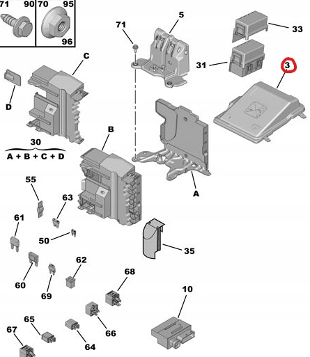фото №7, Оригінальний номер корпус кришка запобіжників peugeot expert iii 9801448680