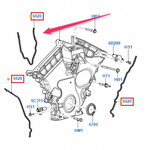 фото №1, Прокладка корпус распределительного вала ford mondeo iii 2.5/3.0 v6