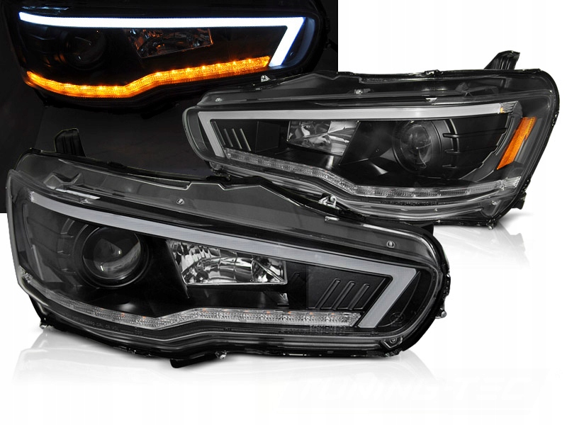 фото №1, Лампы передние mitsubishi lancer 8 viii 08-16r led bar dynamic