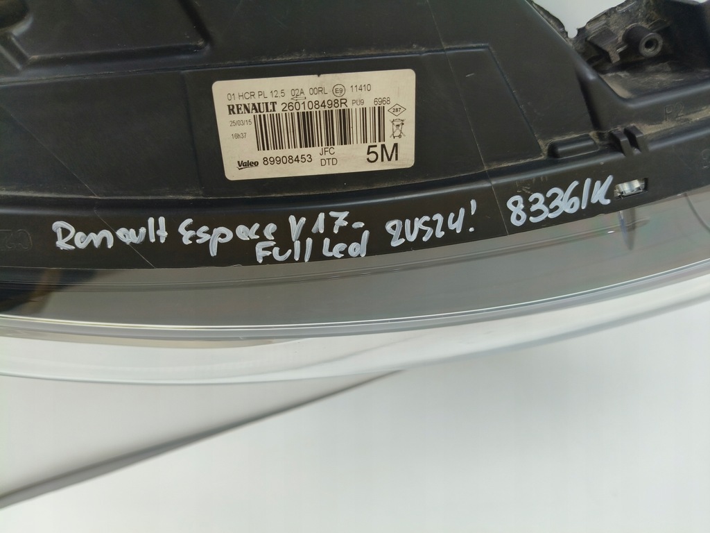 фото №10, Лампа правая фара renault espace v 17- full led